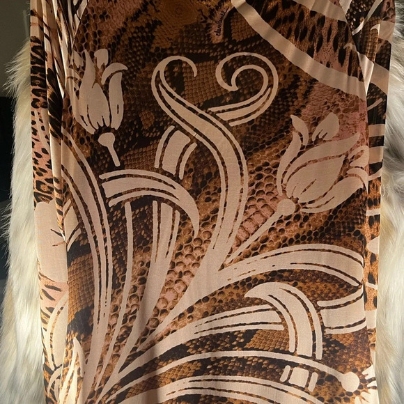 💎 Roberto Cavalli Class Midi Leopard & Floral Print Dress 48/14 large/xl EUC - Picture 9 of 15